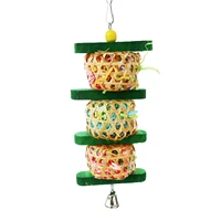 bird toys for parrots bird beak grinding stone with bell hangings bell bird cage chewing toys suitable for small parakeets