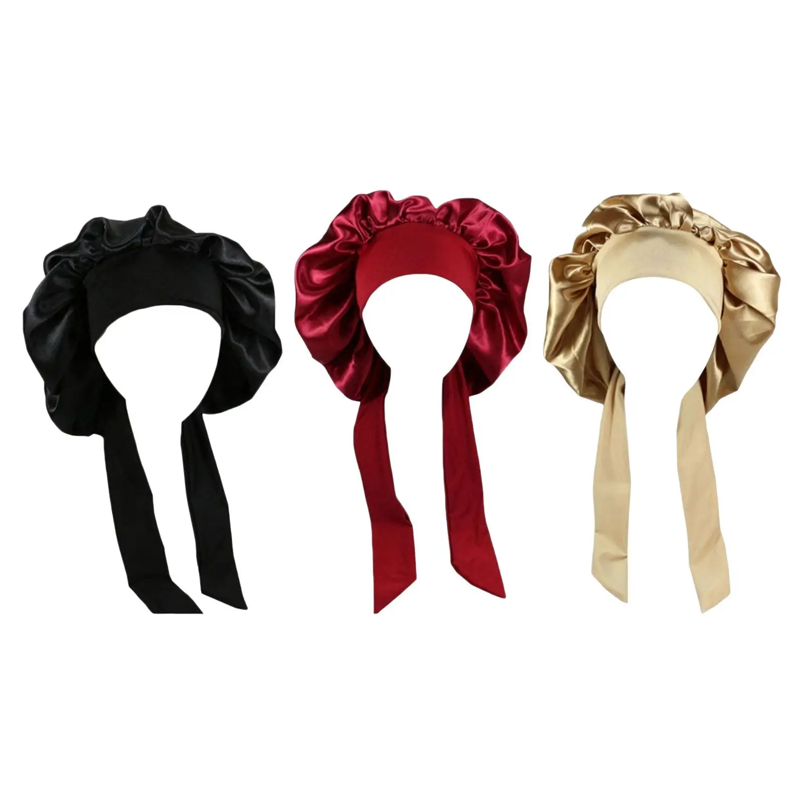 

Lady Hair Bonnet Sleeping Hat for Long Curly Hair Braids Ponytail Makeup