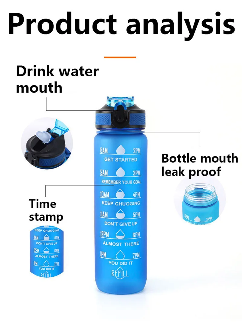 1л Tritan cute my Nutrition бутылка для воды 1000 мл BPA Free велосипедная герметичная чашка