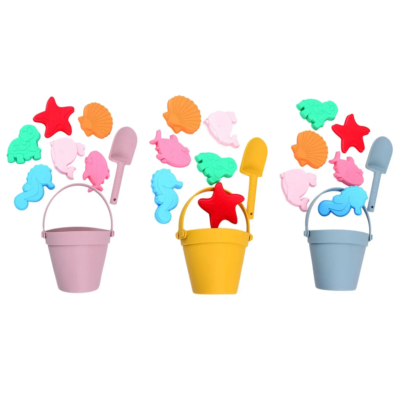 

8 Pieces Beach Toy Travel Beach Beach Bucket and Spade Set for Seaside Travel Playground Outdoor Activities Toddlers
