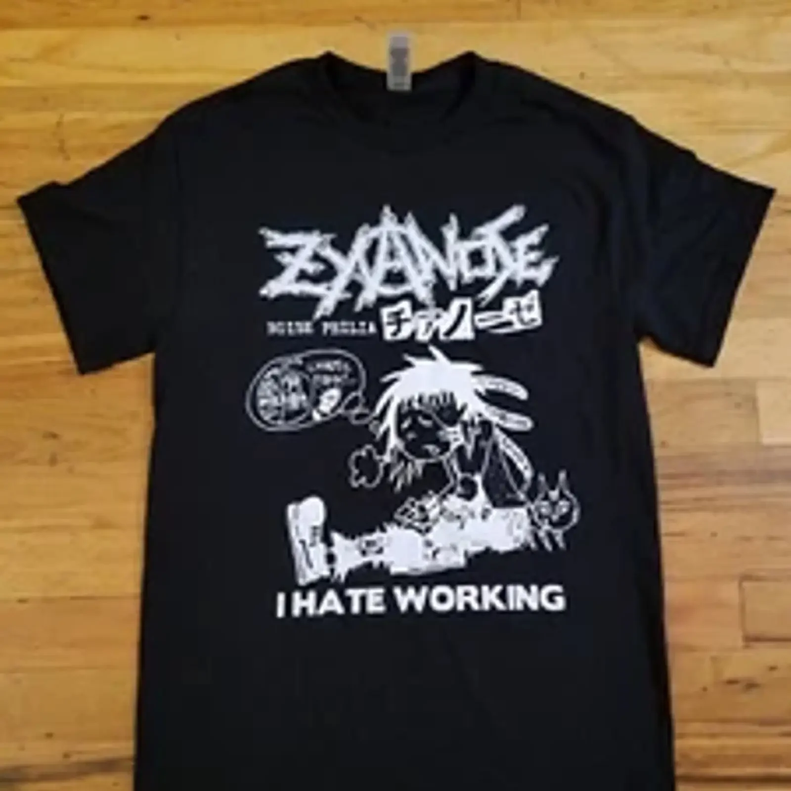 Фото Футболка Zyanose I Hate Working, унисекс, винтажная, повседневная, для ежедневной носки, слегка мягкая, в стиле стритвир №1