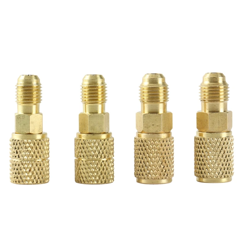 

4Pcs R410 Adapter Female 5/16 Inch SAE Male 1/4 Inch SAE And Male 5/16 Inch SAE Female 1/4 Inch SAE For R410 R32 R22
