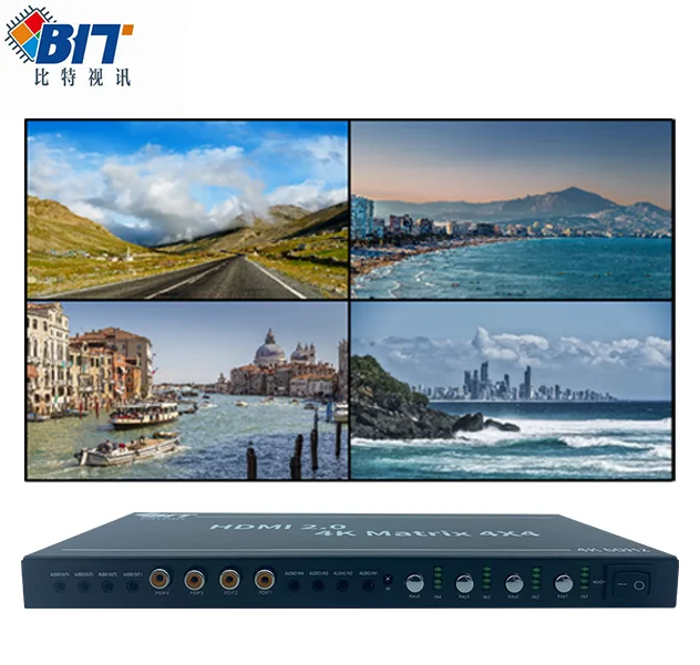 Матричный коммутатор-сплиттер Bitvisus 4x4 4K 60Гц HDMI с поддержкой HDMI 2.0, Smart EDID, ИК-управлением, RS232, TCPIP BIT-Ma-GS-4K60-0404 (art.: 3920dbd0c115b) - 3920dbd0c115b