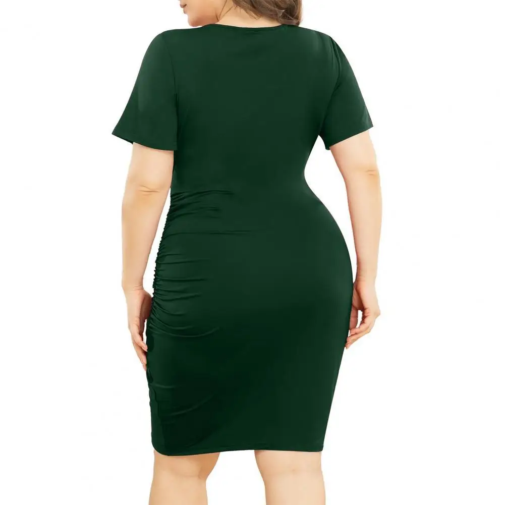

Fabulous Banquet Dress Short Sleeves Summer Evening Dress Split Plus Size Banquet Dress