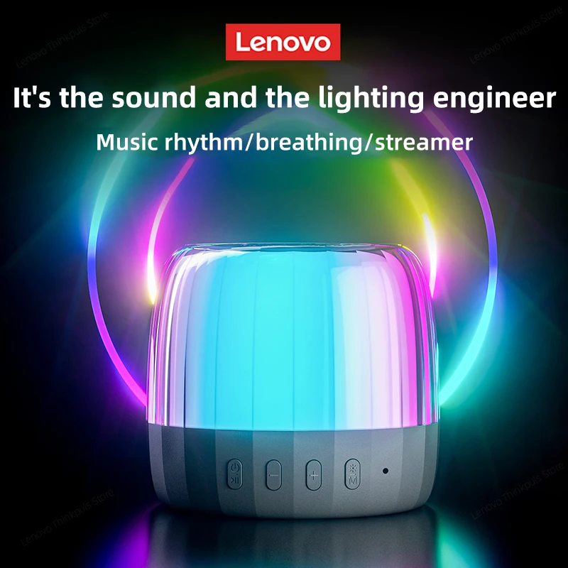 Cena Oryginalny Lenovo K3 Plus Głośnik Niskotonowy Bluetooth 5.2 Przenośny Odtwarzacz RGB Lekki Głośnik Wodoodporny Zewnętrzny Głośnik USB