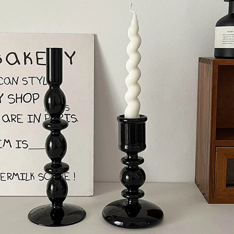 Decor For Home Pillar Candle Holder Candle Stick Candle Holder Outdoor Tapered Candle Holder Black White