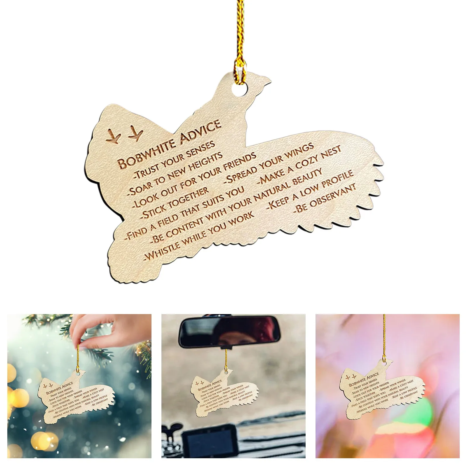 

Christmas Wooden Pendant Eagle Shape Hanging Xmas Tree Drop Decorations Home Ornaments Supplies Car Rear Mirror Decorations