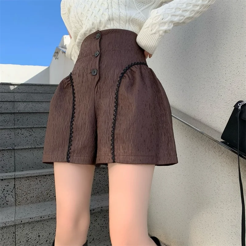 

Шорты XIAOMI Женские винтажные, Модные свободные штаны в Корейском стиле, повседневные Дизайнерские широкие, для улицы, Осень-зима