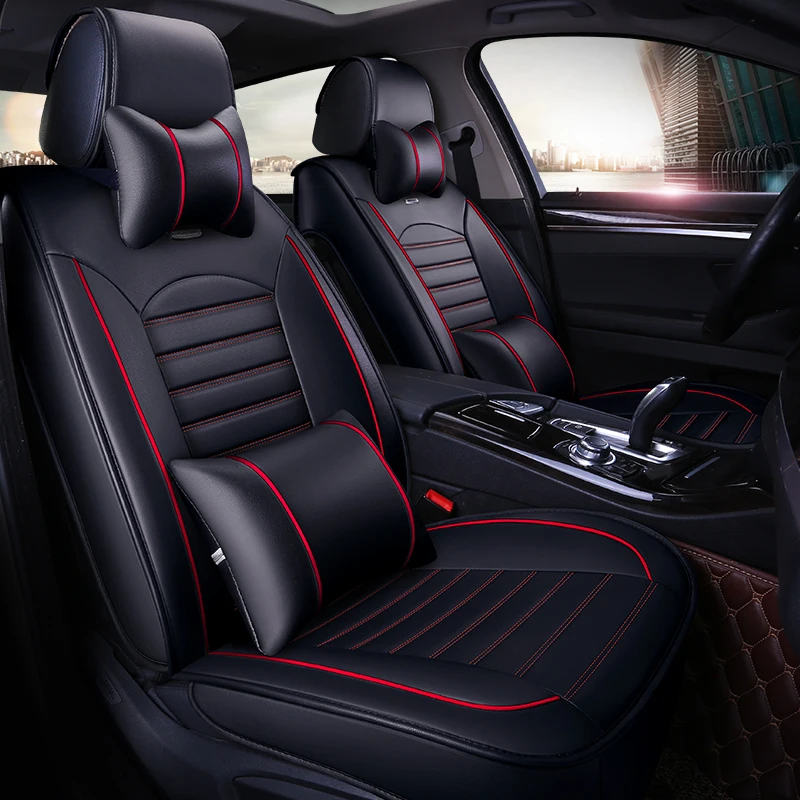 

YOTONWAN Leather Car Seat Cover for Geely All Models Emgrand EC7 X7 FE1 automobiles styling car accessories Car-Styling 5 seats