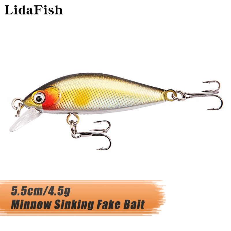 

New 5.5cm-4.5g Super Smooth Preservative Minnow Fake Bait Saltwater/Freshwater Trout Sinking Hard Fishing Lure