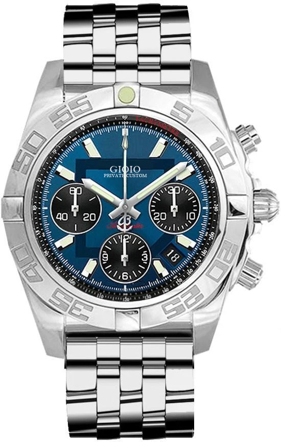

Rotating Bezel Black Blue Rose Gold Rome Dial Quartz Chronograph Watch