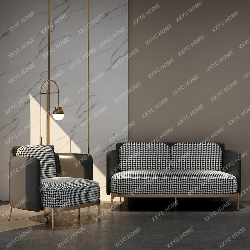 Скандинавский стиль одинарный двойной тканевый диван отдел продаж стол для