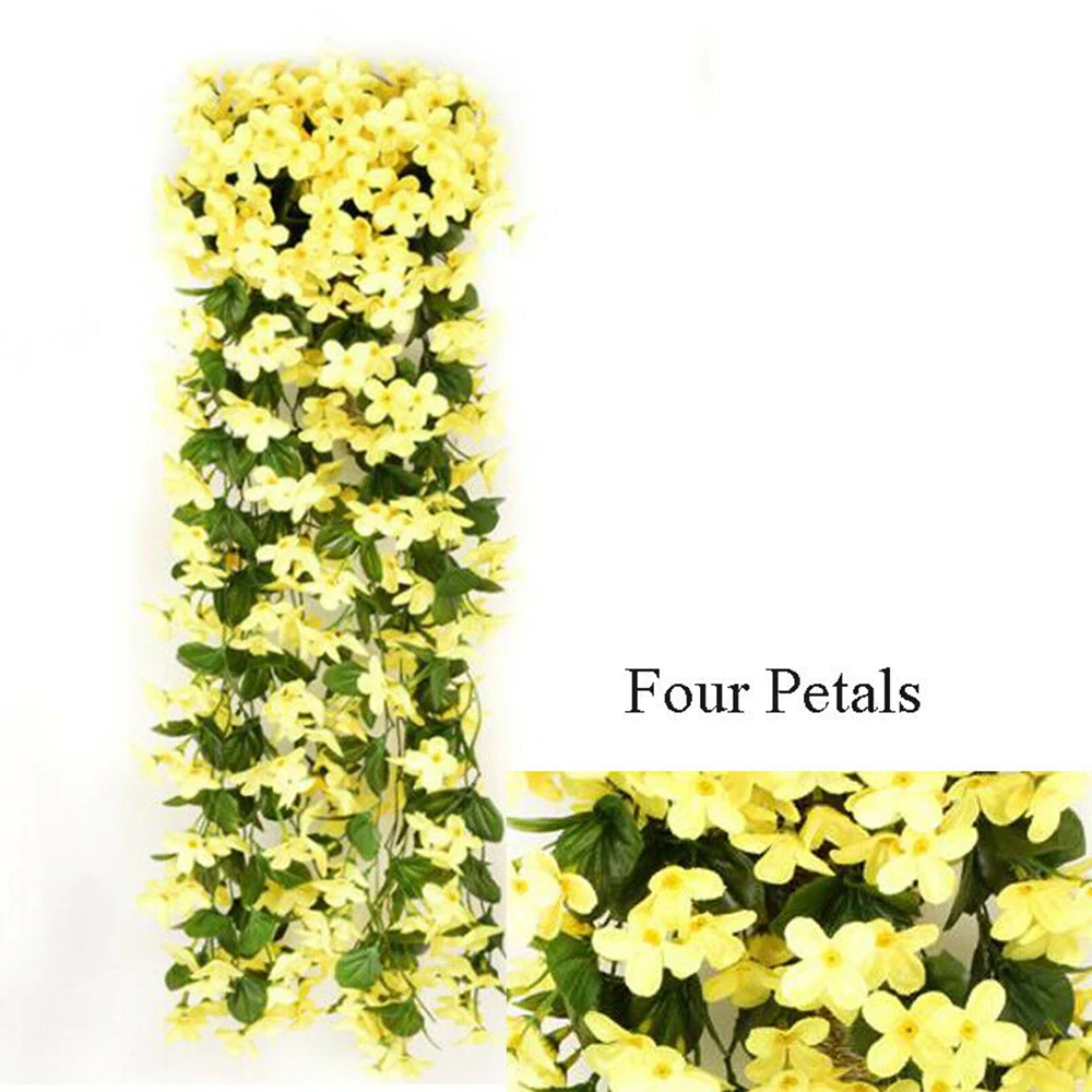 

1 Pcs 85cm Silk Cloth And Plastic Material Artificial Fake Flowers Ivy Vine Hanging Garland Plant Wedding Home Decoration