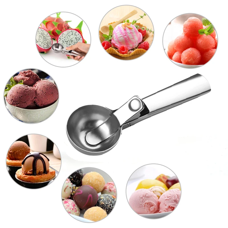 

Ice Cream Scoop Stainless Steel Ice Cream Spoon Watermelon Baller Scoop Fruit Dessert Spoon Ice Cream Ball Maker Kitchen Tools