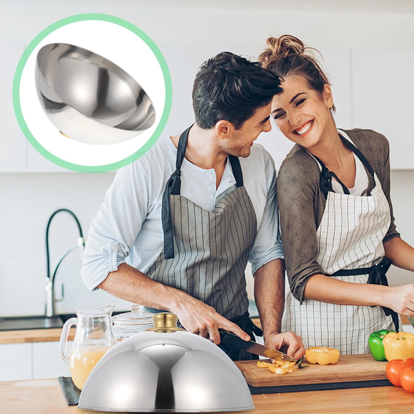 

1Pc Durable Cover Dome Steak Lid Cookware Supply Kitchen Gadgets (Silver)