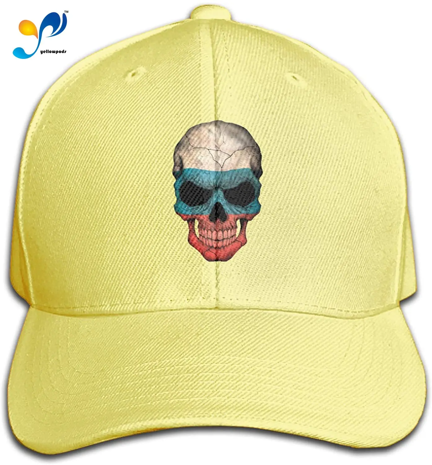 

Russian Flag Skull Classic Baseball Cap Dad Hat Adjustable Size Sandwich Cap