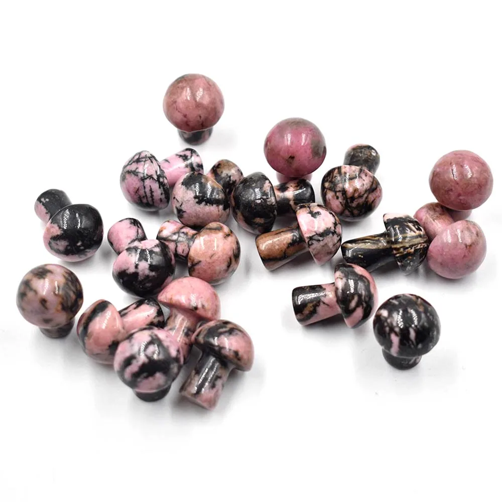 

Модный натуральный родохрозитовый камень, маленькие подвески в форме Грибов без отверстий для изготовления ювелирных изделий, 12 шт., оптова...