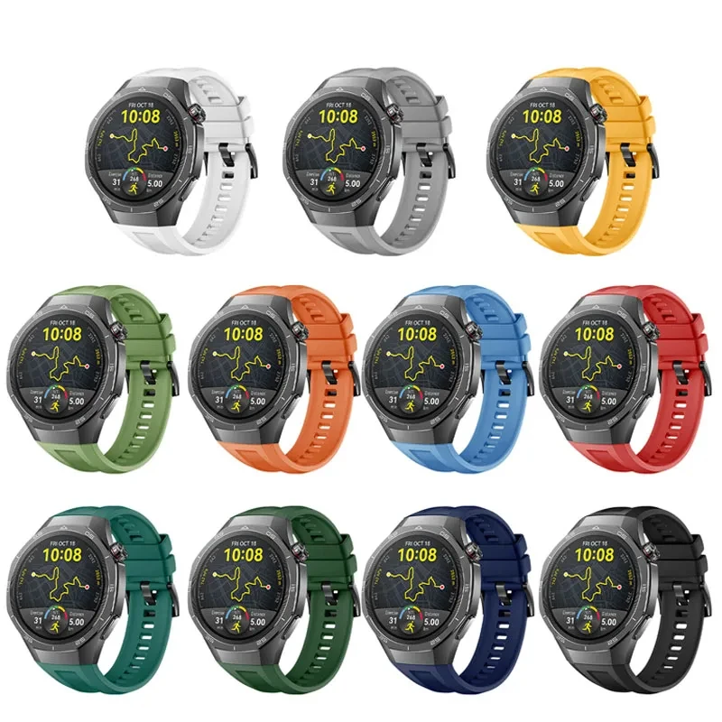 2 шт. 22 мм силиконовый ремешок для Huawei Watch GT 5 Pro 46 мягкий спортивный браслет Correa 4 3