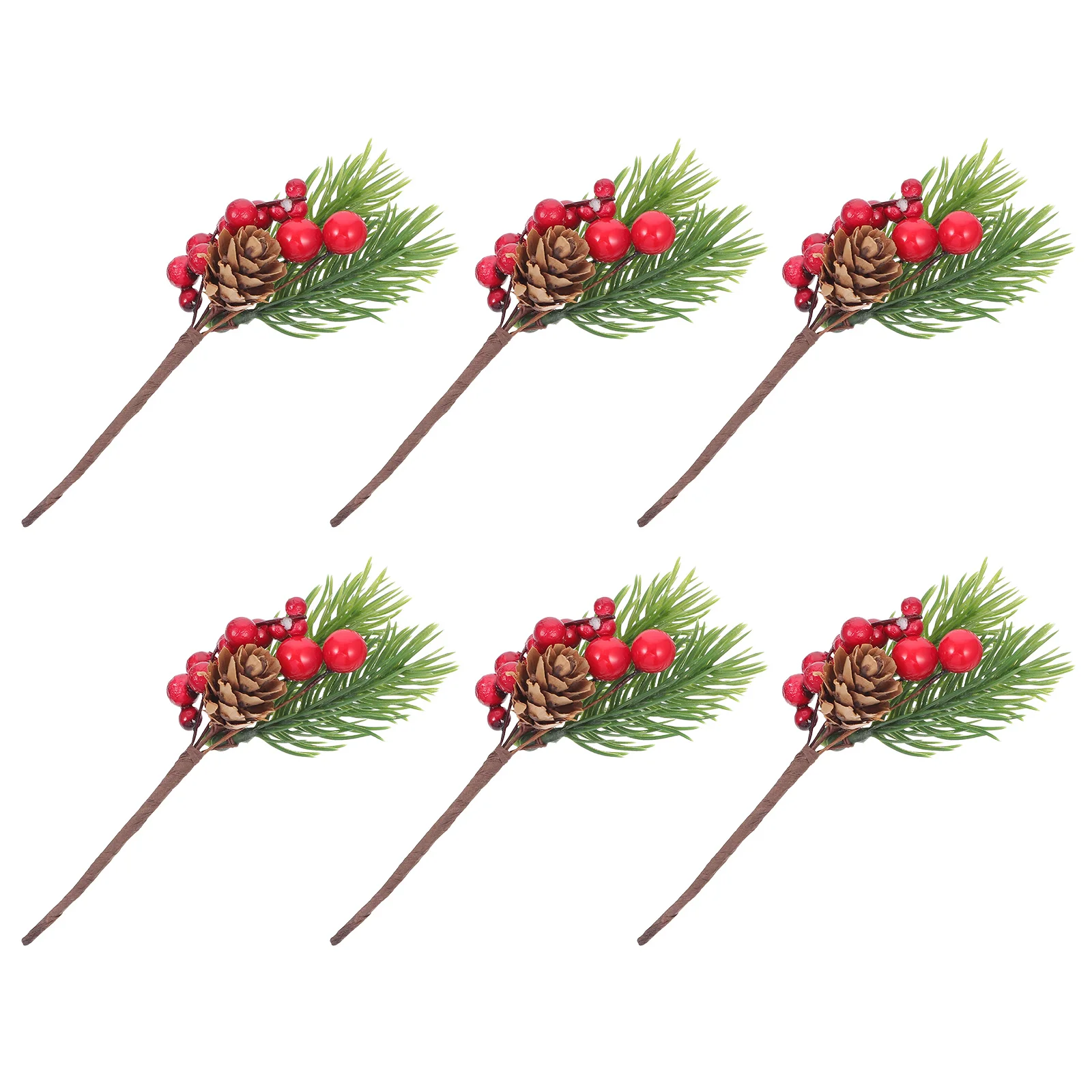 

Berry Pine Picks Christmas Stems Red Artificial Branches Berriesfaux Pick Pineconessprays Winter Holiday Holly Branch Minifake