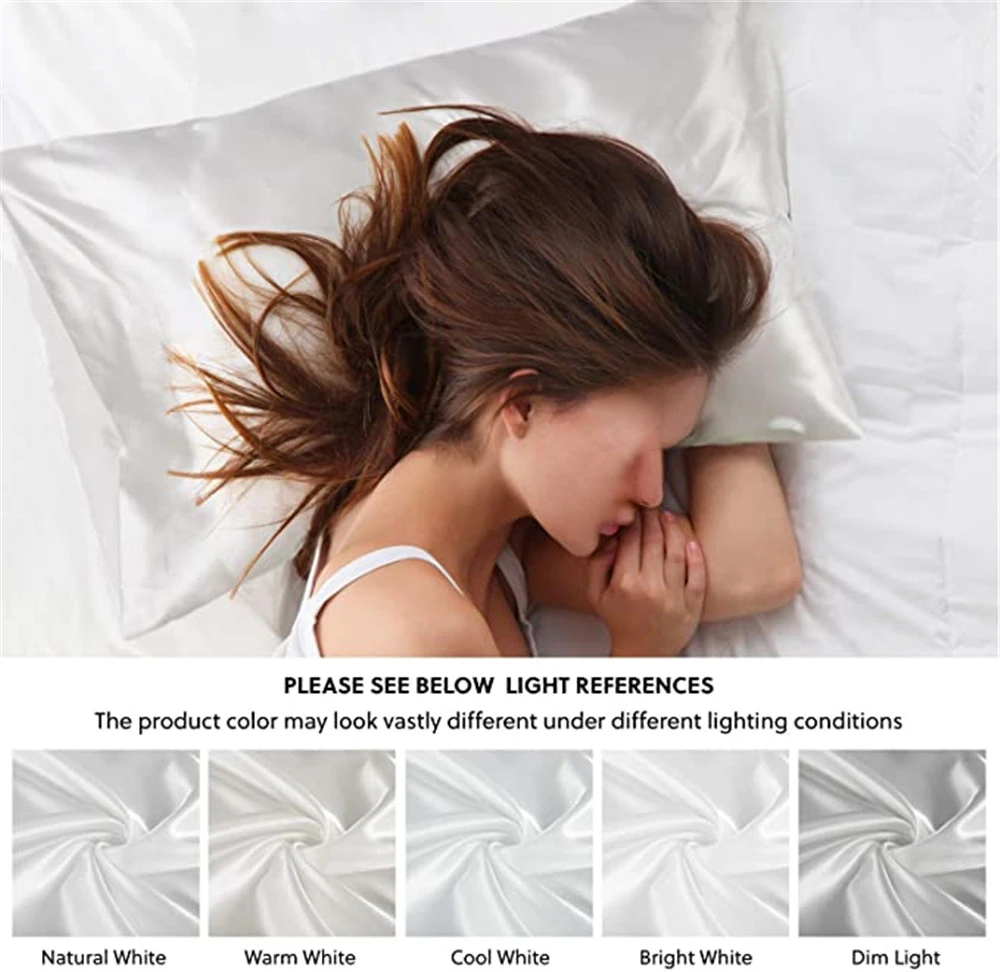 

Однотонные высококачественные шелковистые атласные наволочки для ухода за кожей, наволочки для подушки, Наволочки для подушки, Наволочки д...