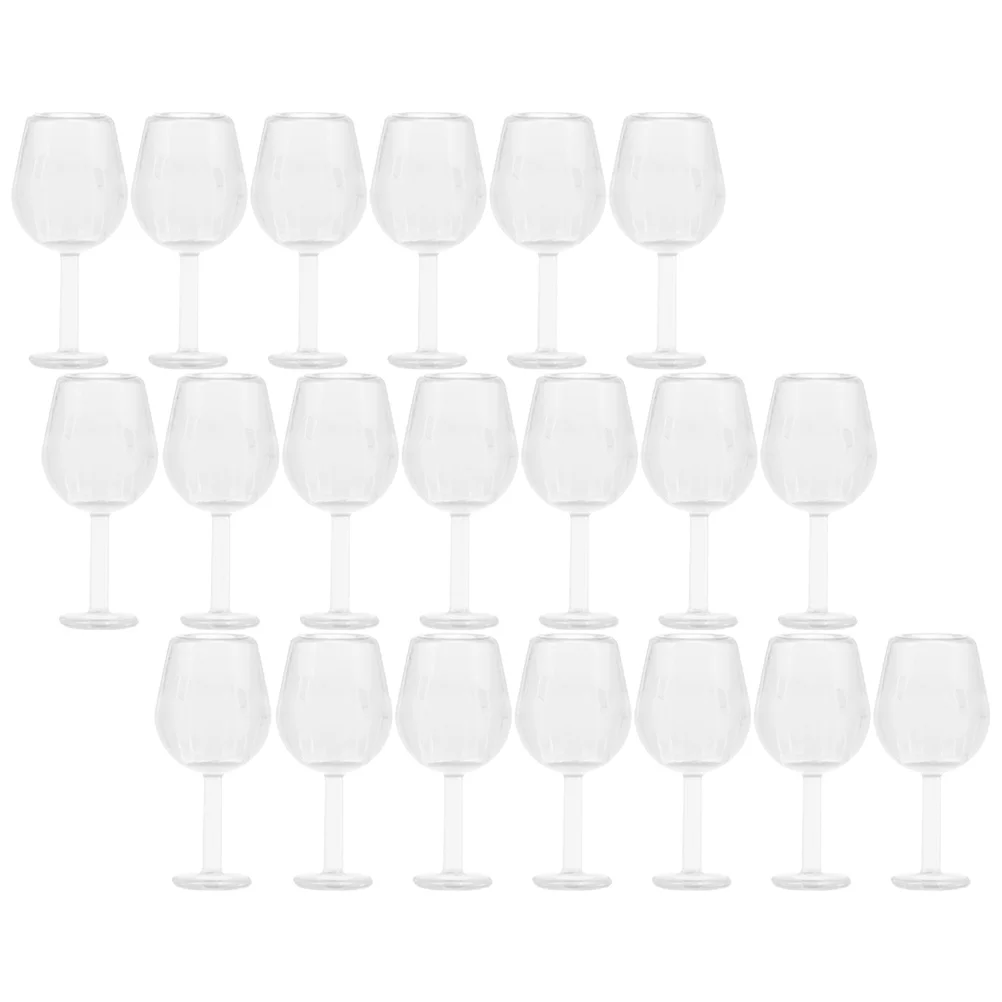 

20 Pcs Mini Glass Miniature House Mini Photo Props Miniature Glasses Decorate Miniature Goblet Plastic Mini House Decor