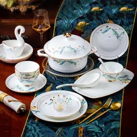 Jingdezhen Ceramic tableware light luxury bone china dinner plate simple modern about creativity