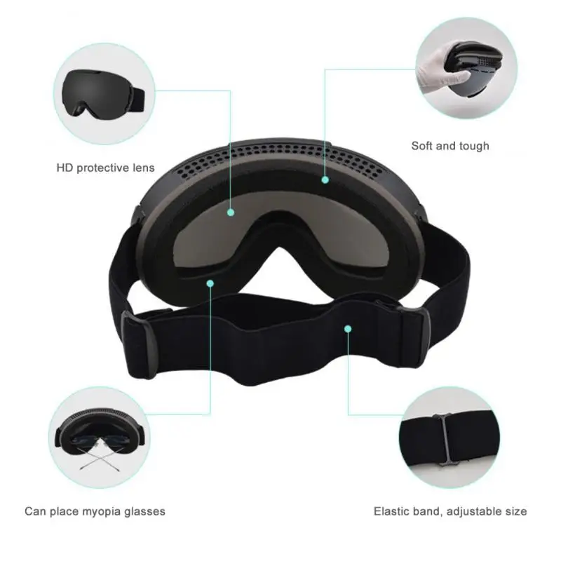 Лыжные очки для мужчин и женщин зимние спортивные противотуманные двухслойные