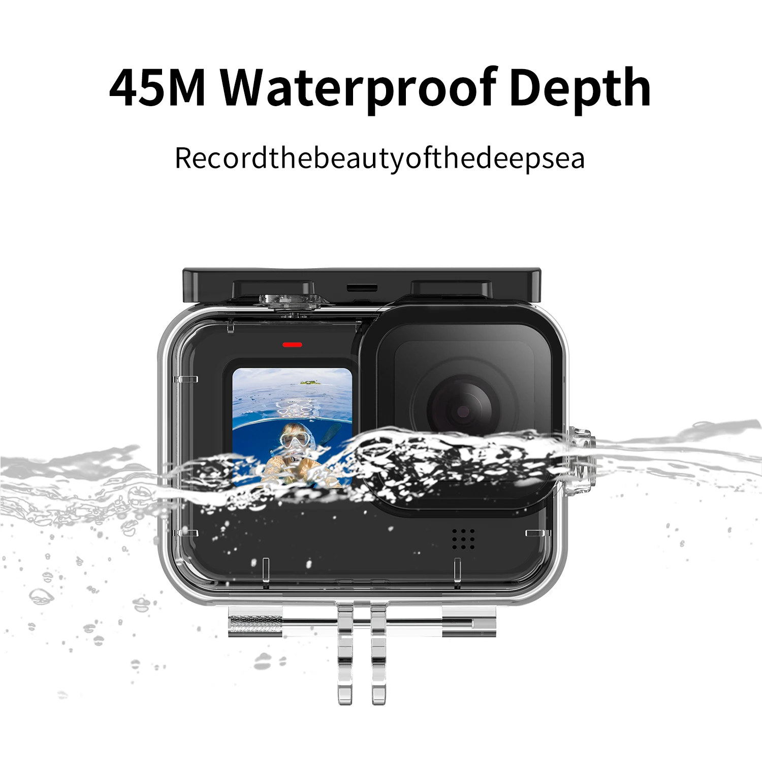 TELESIN 45 м водонепроницаемый корпус для Gopro Hero 10 9 черный Дайвинг Защитная подводная