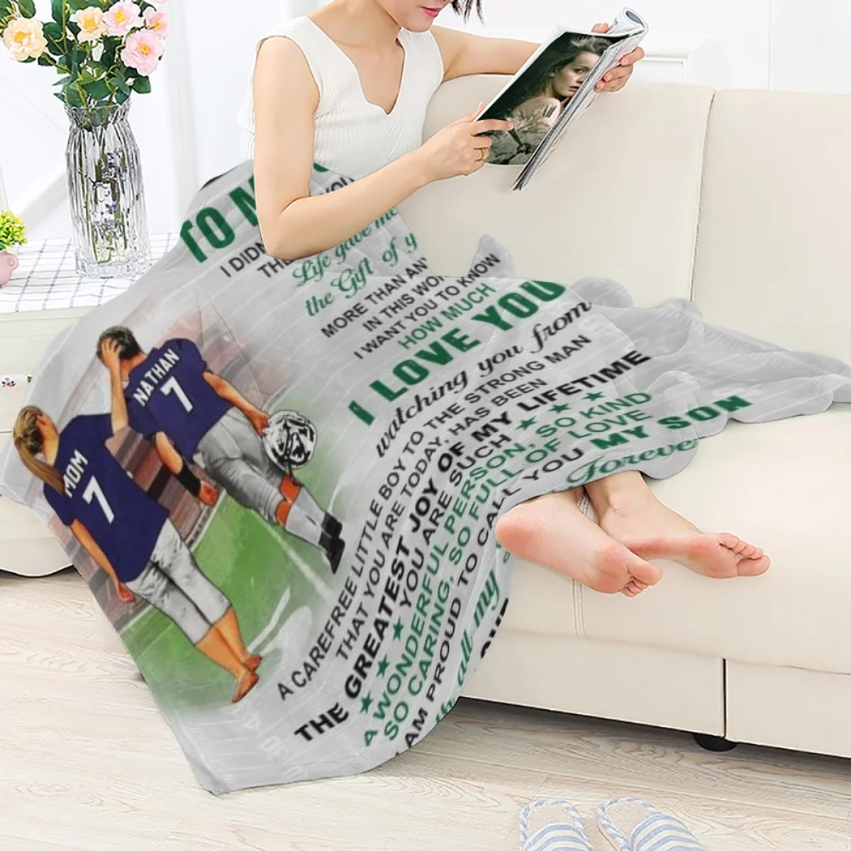 

Одеяло TOADDMOS, подарок для сына, любящего футбол, уютное легкое постельное белье для спальни, плюшевое одеяло, индивидуальное название, домашн...