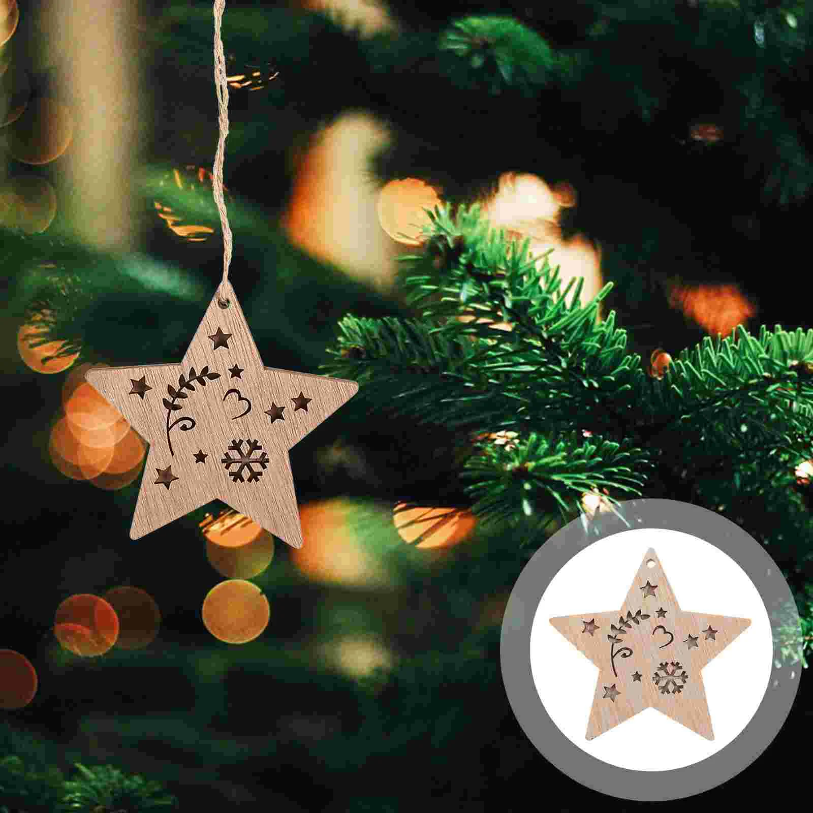 

Christmas Wooden Tree Decoration Hanging Ornaments Wood Tags Diy Wedding Slices Decorative Gift Crafts Holiday Pendants Rustic