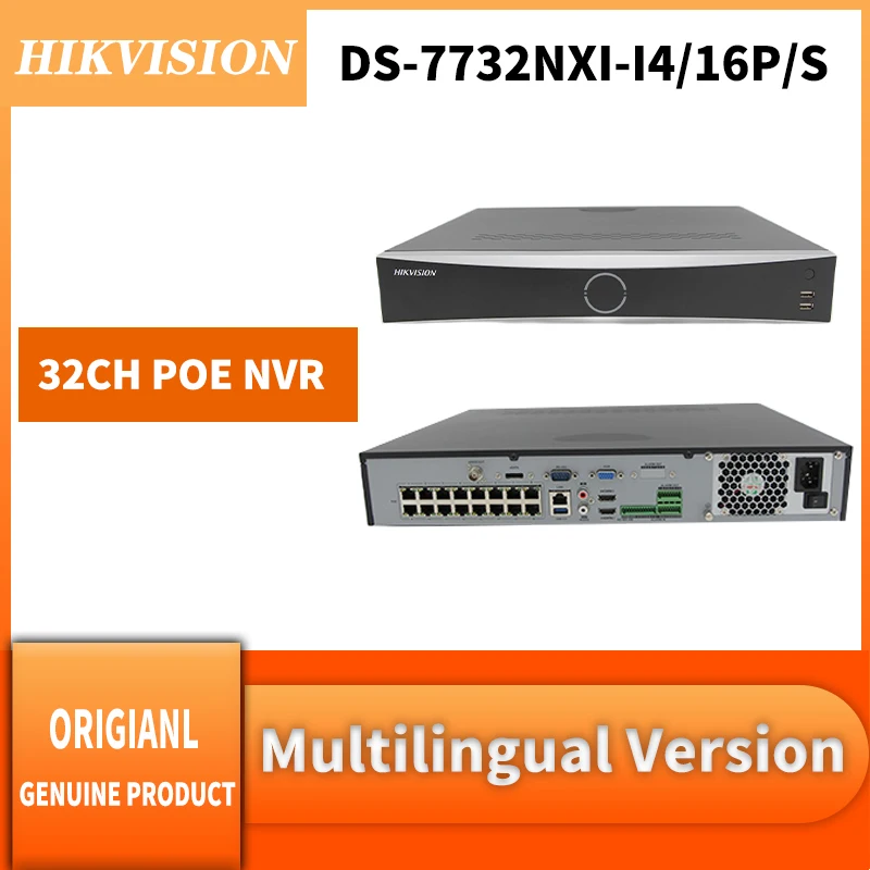 

Original Hikvision DS-7732NXI-I4/16P/S 32CH 16POE Ports 4K H.265+ AcuSense 4SATA Plug & Play NVR IP CCTV Network Video Recorder