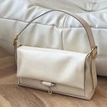 Small Design Same Mailman Bag Large Capacity Shoulder Bag Leather Messenger Bag Personality Trend Underarm Bag Item 1