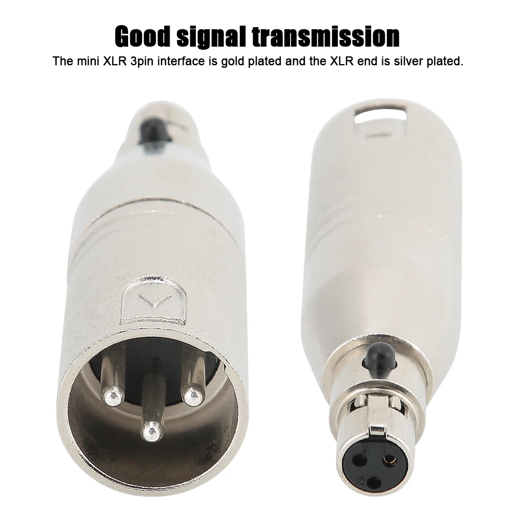 3-контактный MINI XLR от женщины до посеребренного мужской аудио адаптер