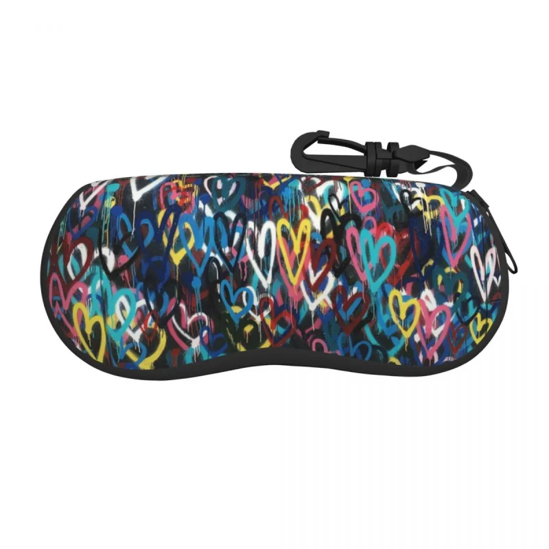 

Солнцезащитные очки с граффити в форме сердца, мягкая искусственная Неопреновая застежка-молния, зеркальные очки, индивидуальная защитная коробка для очков