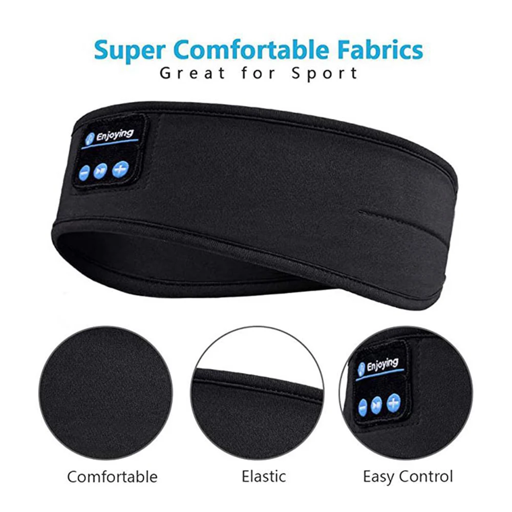 

Bluetooth-compatible 5.0 Wireless Stereo Headset Sleep Side Sleeper Eye Mask Sports Headband Headphones with Soft and Comfortabl