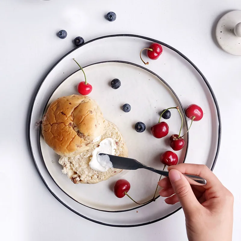 

Japanese-style ceramic tableware ins wind plate dish home creative net red personalized commercial steak western plate