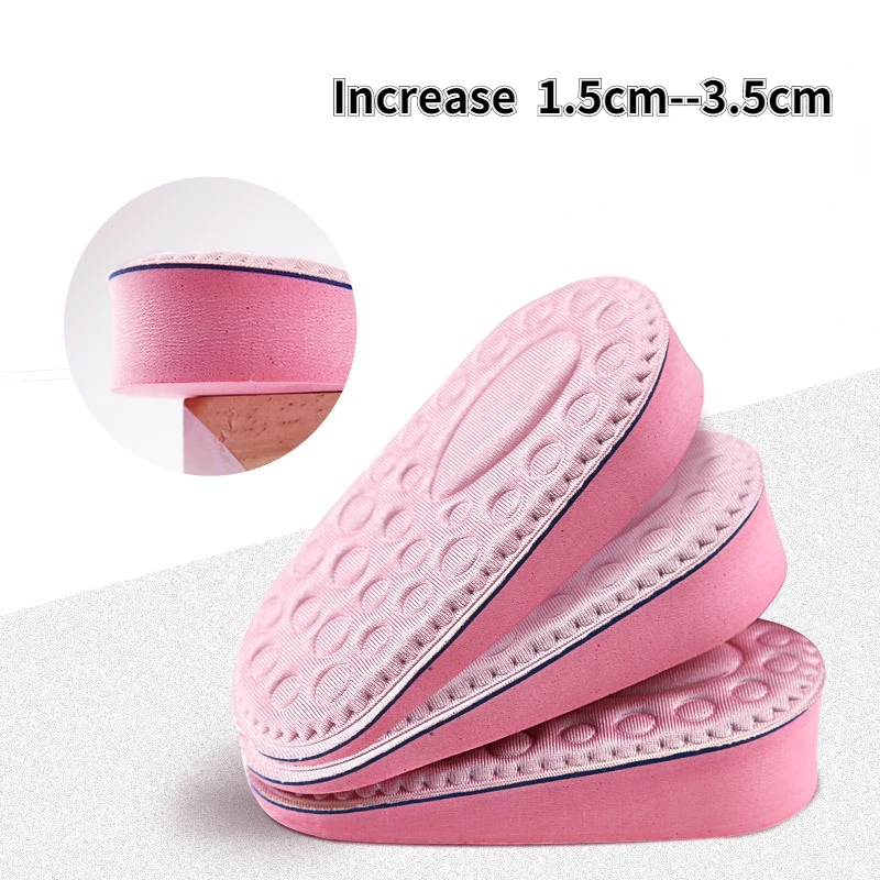 

2 Pcs Invisible Heightening Half Pad Massage Soft Inner Heightening Sneakers Small White Shoes Canvas Shoes Heel Pad Foot Care