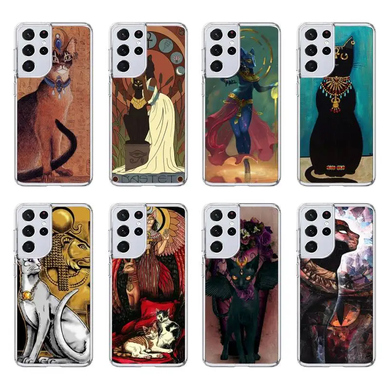 Чехол для телефона в виде древнего египетского кота Samsung Galaxy S30 S22 S21 S20 Fe Lite Ultra S10 E S9