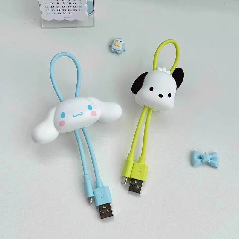 

Кавайная Sanrio Cinnamoroll Kuromi почтовый линия данных Аниме Фигурка долговечная Высокоскоростная зарядка Iphone Android аксессуары подарок