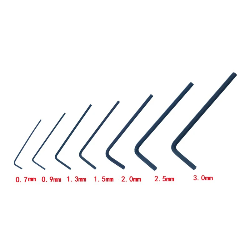 10pcs 0.7/0.9/1.27/1.5/2.0/2.5/3mm Screwdrivers Hex Allen Keys Hexagon Wrench Nickel plated for RC Model Car Parts