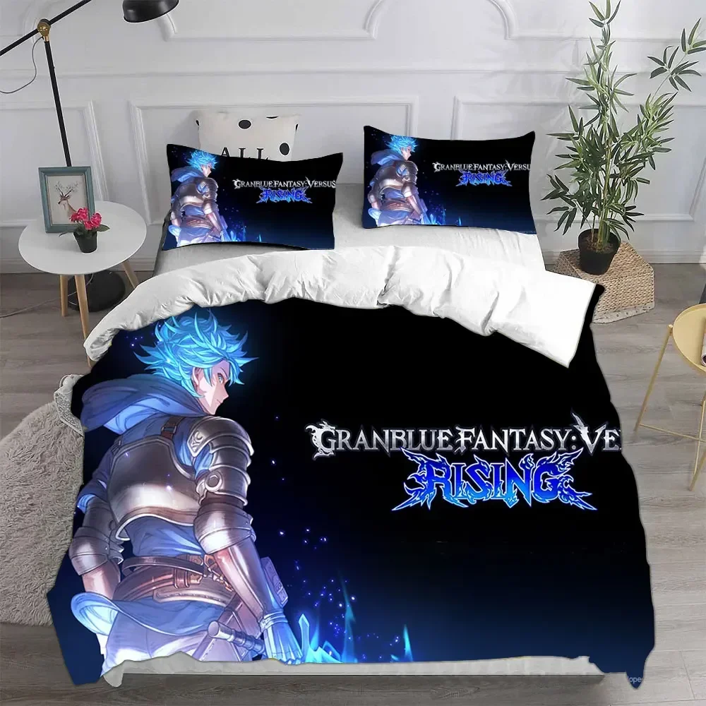 Фото Модные комплекты постельного белья с 3D-играми Granblue Fantasy, одеяло, пододеяльник, наволочка, комплекты из 2-3 предметов, размер для детей и взрослых №4