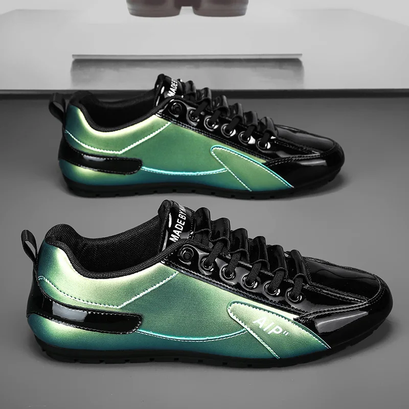 Кроссовки мужские с низким вырезом модные повседневные Яркие Кожаные на