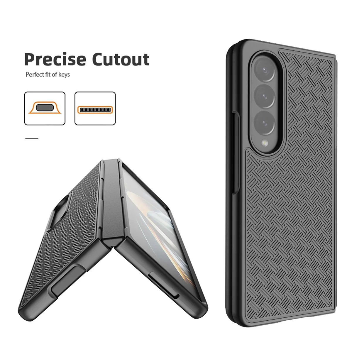 Anti-Falling Back Clip Protective Cover Case for Samsung Galaxy Z Fold 4 Fold4 Fold3 Fold 3 Zfold4 Non-Slip Mobile Phone Bag