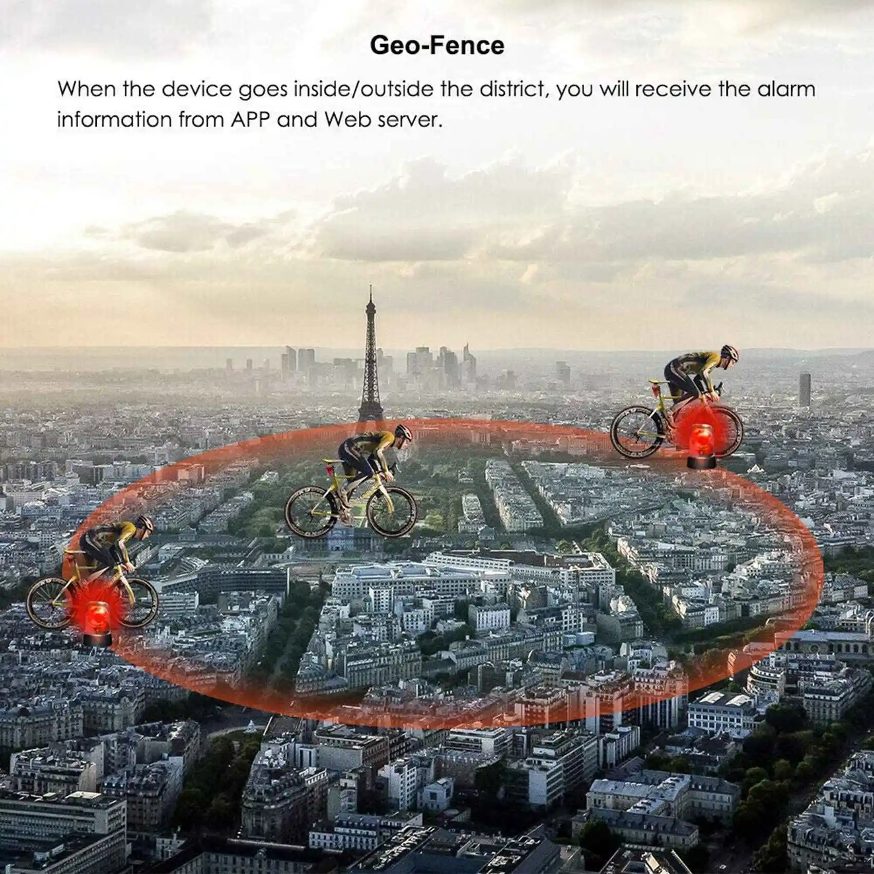 GPS трекер на велосипед Водонепроницаемый задний фонарь Mini Tracker для велосипеда