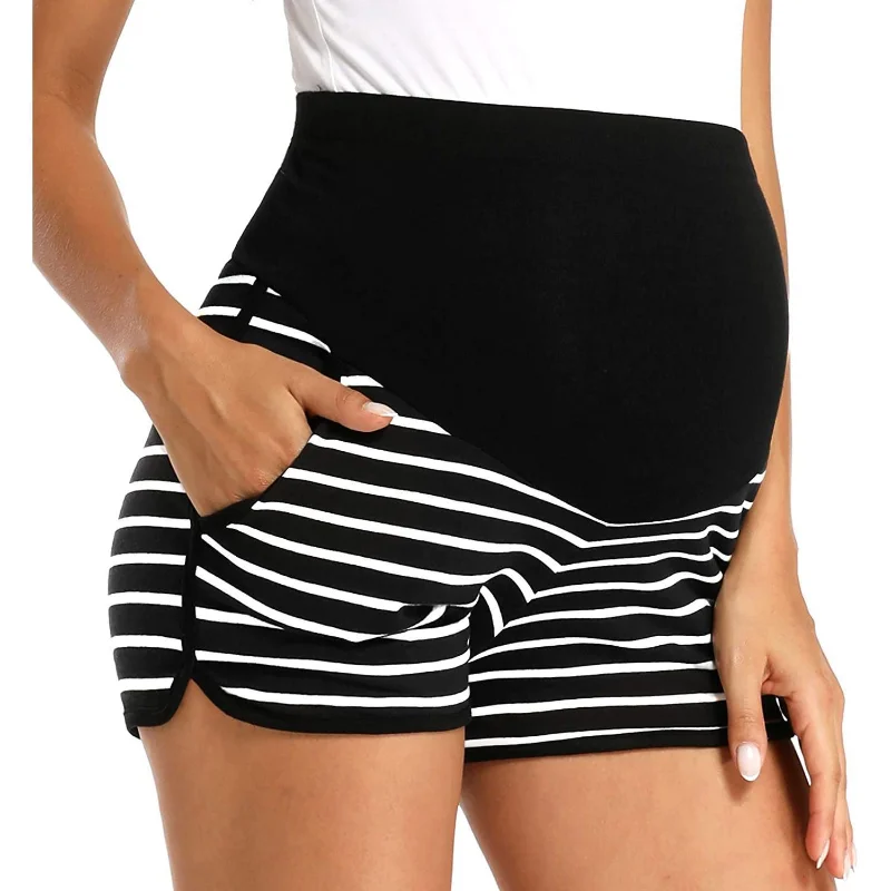 Summer Stretch Lounge Maternity Casual Shorts Adjustable Waist Pregnancy Athletic Wear Pregnant Clothes Pregnant Women's Shorts enlarge