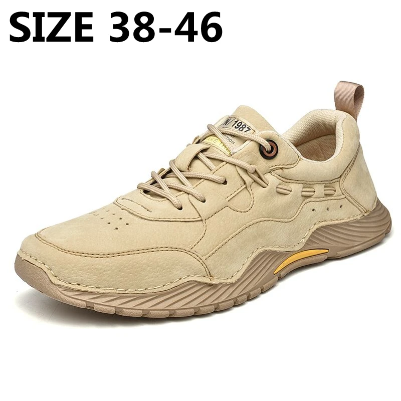 

Новинка мужская кожаная повседневная обувь ручной работы модные уличные Прогулочные кроссовки легкая мягкая мужская спортивная обувь