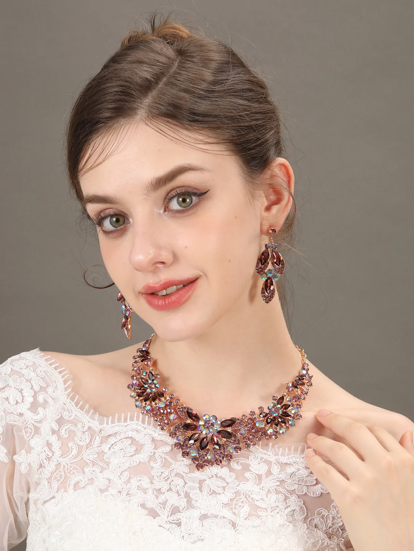 Модные свадебные аксессуары для невесты ожерелье серьги ювелирные наборы