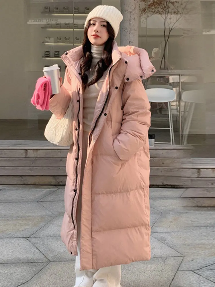 MEILLY DOLPHIN New Solid X-Long Straight Winter Coat Women Parkas Clothes Casual Hooded Warm Winter Jacket Female Outerwear