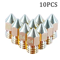 10pcs 3d printer mk8 brass nozzle m6 screw threaded upgrade more capacity type big nozzle head for 1 75mm cr10 cr10s ender 3
