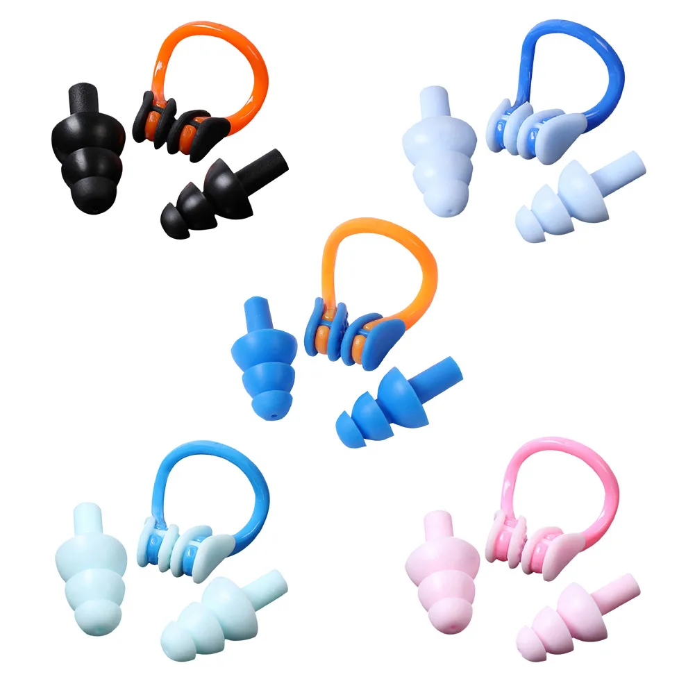 

Waterproof Soft Summer Swimming Earplugs Nose Clip Kits Portable Water Sports Protective Gear Swim Dive Supplies